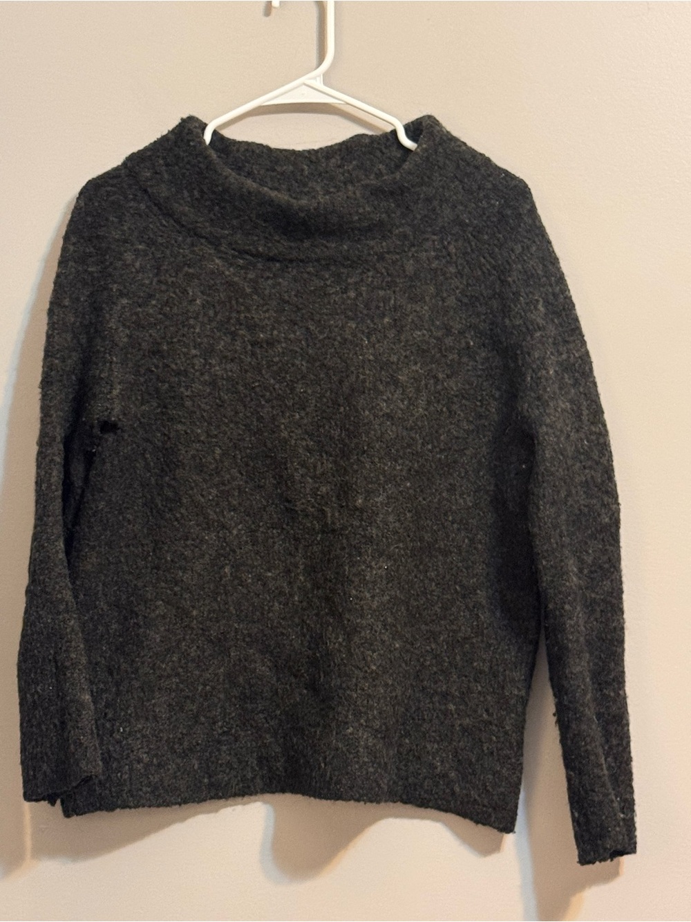 MOTH Anthropologie Wool Alpaca Blend Charcoal Cowl Neck Sweater Small